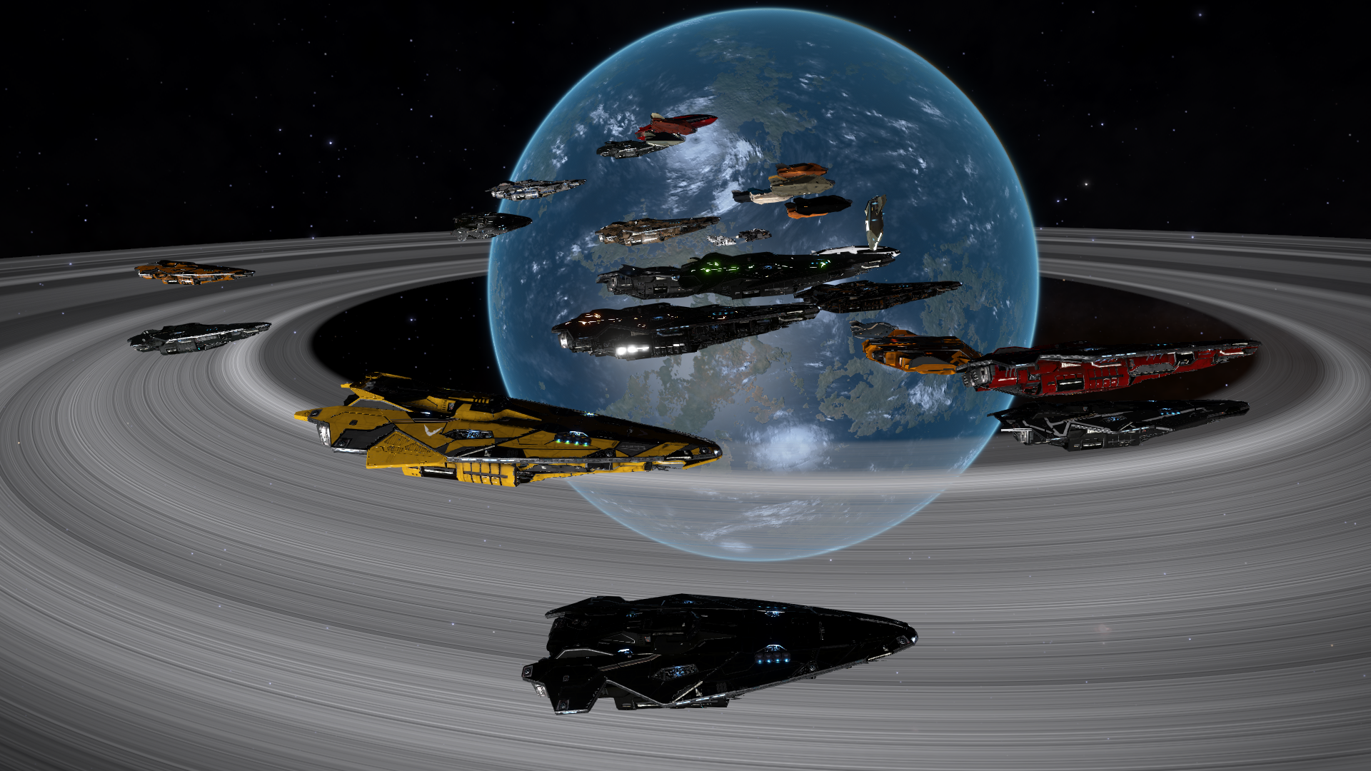 Le flag-ship est juste derrière le cobra rouge. C'est le gros T9 (&quot;Caterpillar&quot; de son petit nom)