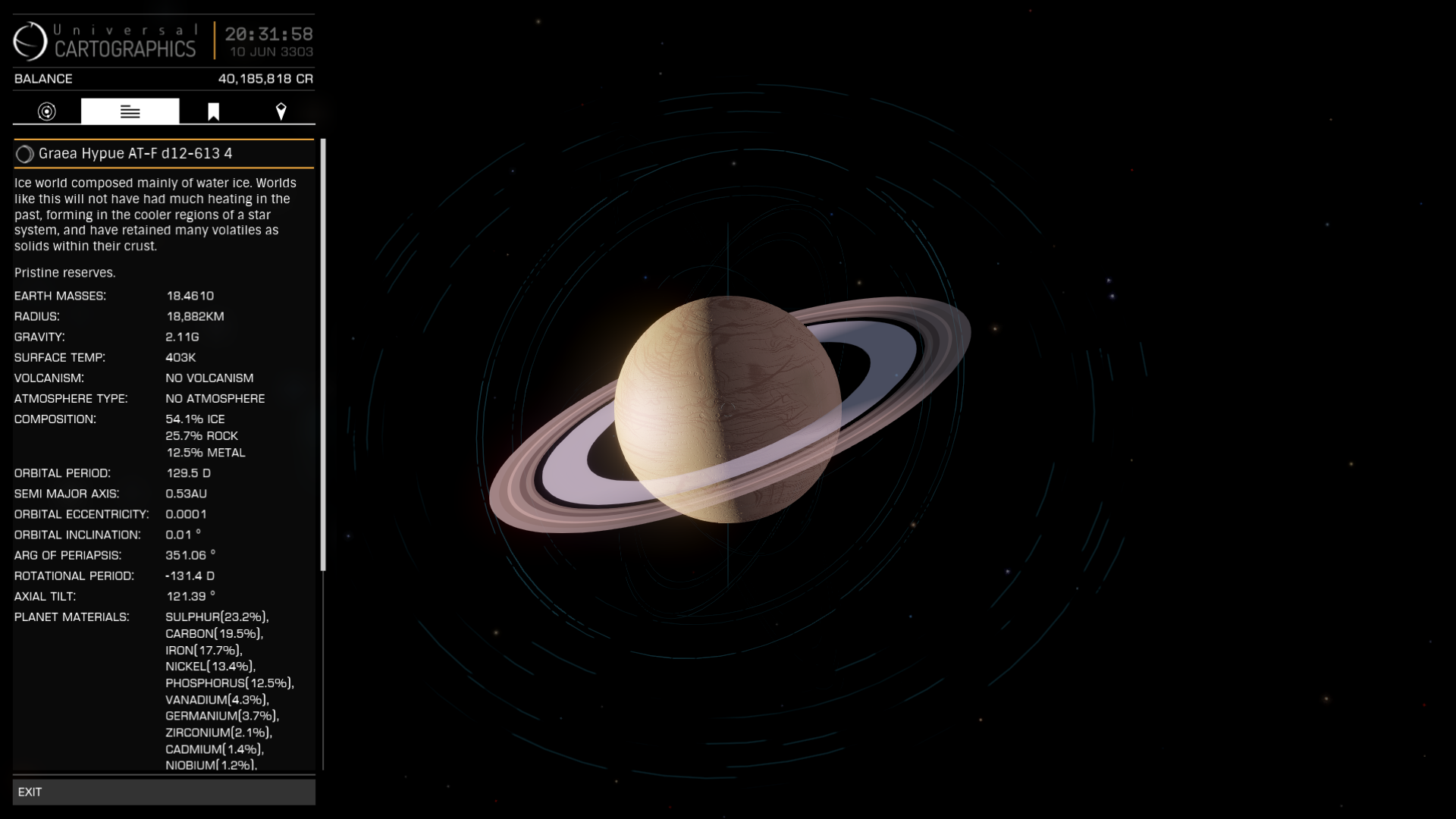 Aaaah les landables à anneaux &lt;3<br />On s'en lasse pas! <br /><br />Désolé, j'avais pas le temps pour me poser... Ni de SRV... et gravité à 2G, avec ma coque c'était trop risqué :/