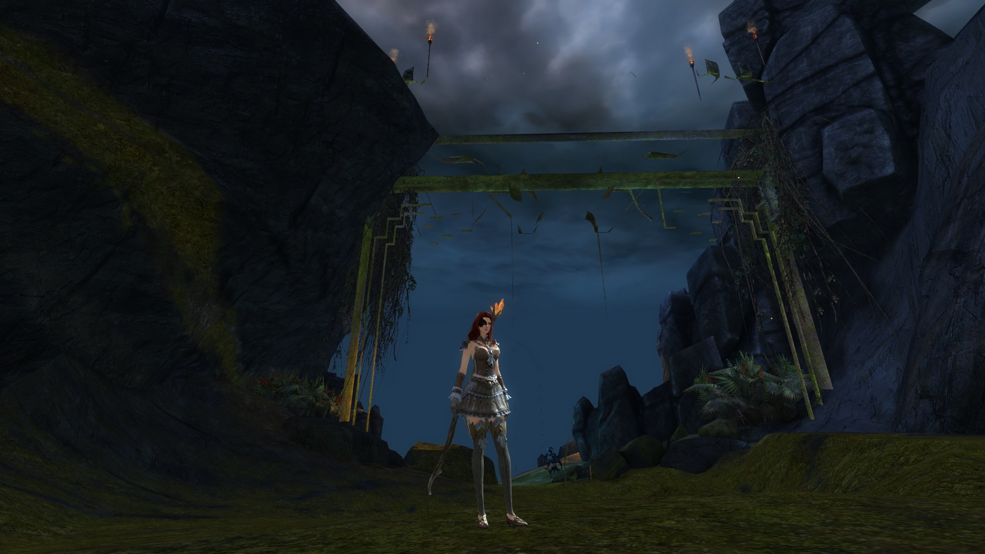 Après avoir quitter cette ville de bouffeur de salade, on est aller dans la capitale économique de la Tyrie, un moment on a vu des humains piaf... J'ai voulut sympathiser avec eux en leur offrant une bonne bière. Ils nous ont dit qu'ils ne laissaient pas passer les étrangers, je voyais pas le rapport avec ma bière donc on a décidé de passer la porte discrètement...