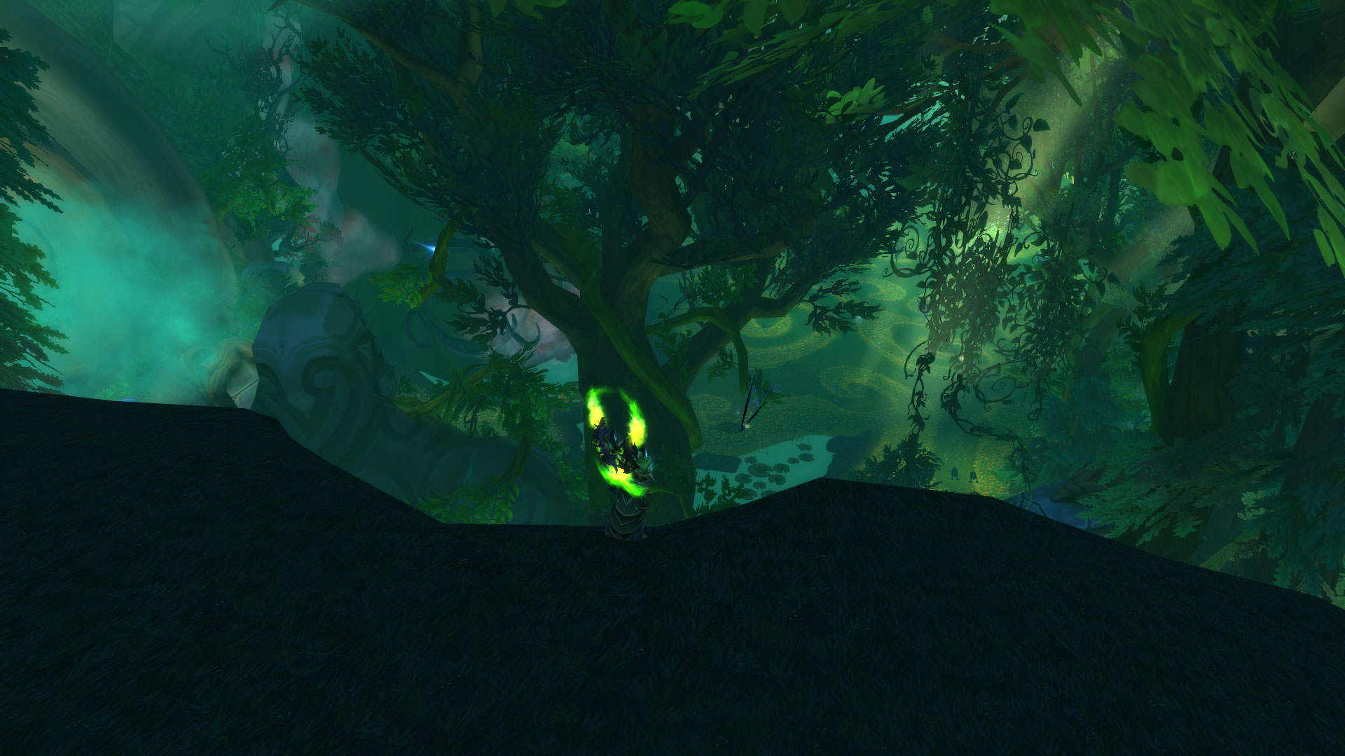 Bien plus vert de ce côté : au rêve d'émeraude, une partie du domaine des druides dans un scénario.