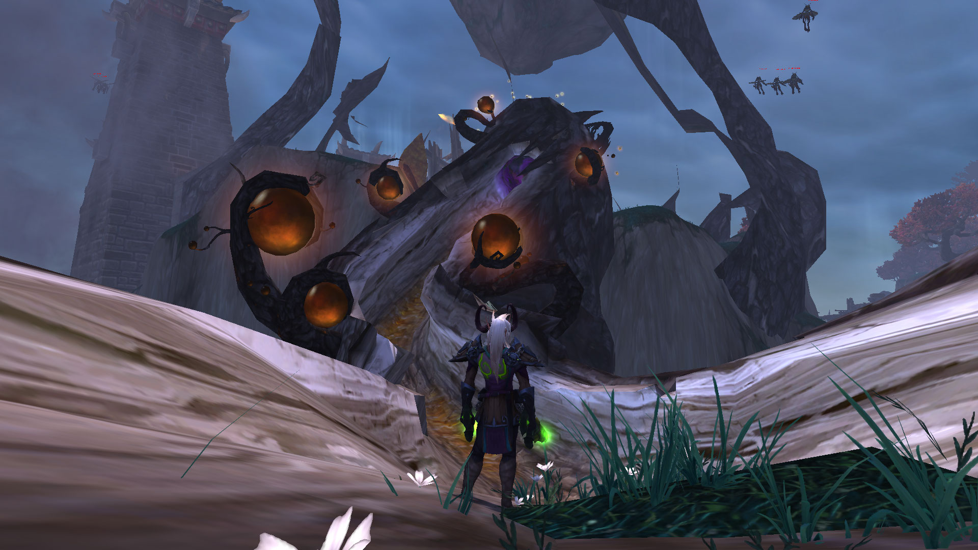 Pont non-solide menant au portail de l'instance