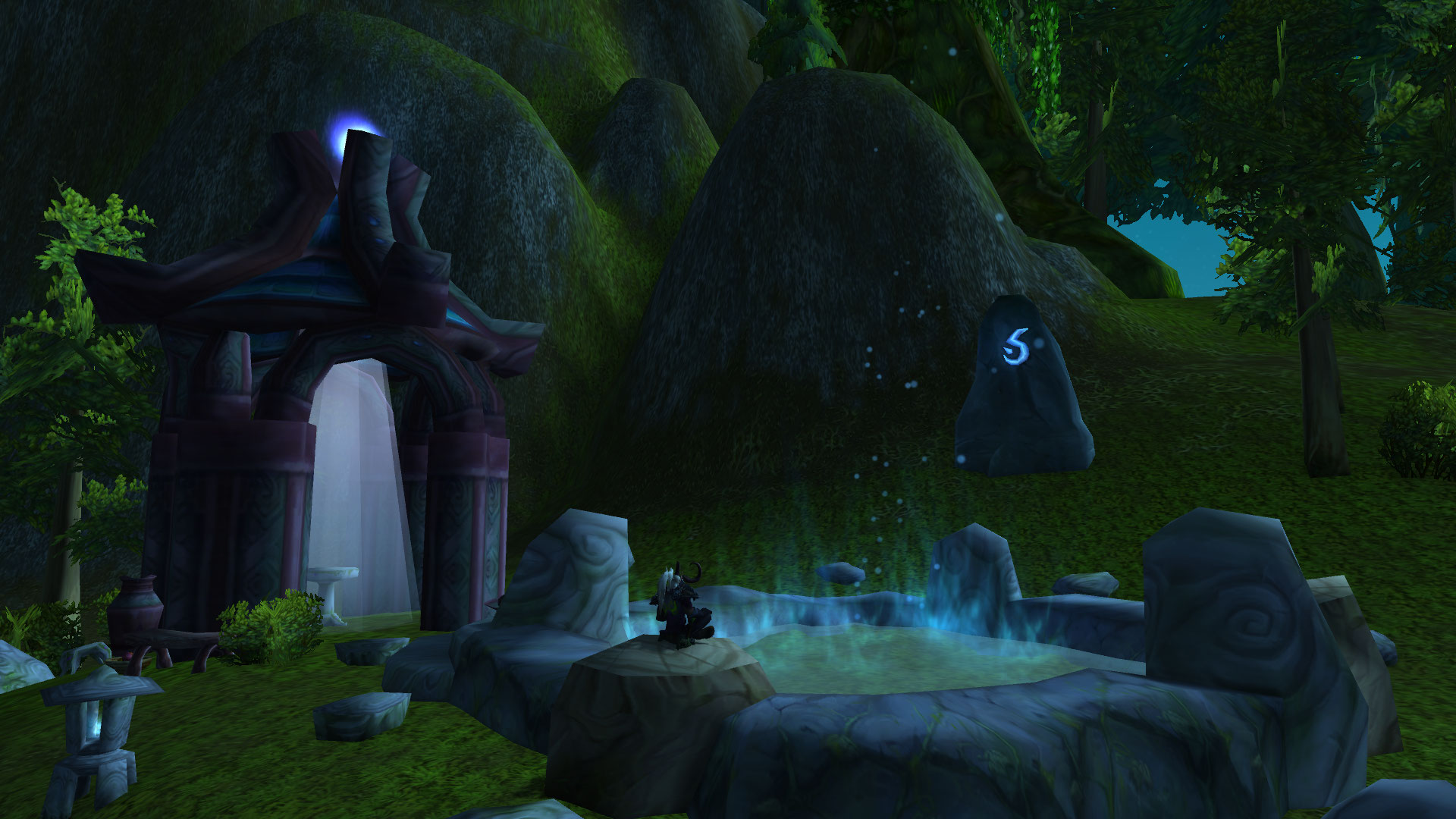 Puits elfique avec une pierre de rencontre (non-fonctionnel) dans Féralas.