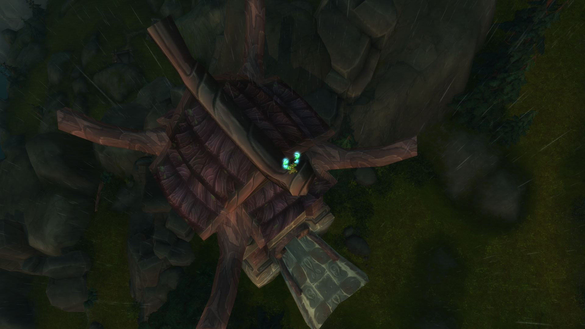 Gueule des âmes, une tour elfe, un ancien modèle pris avant d'en mettre un neuf que l'on peut voir en open world.