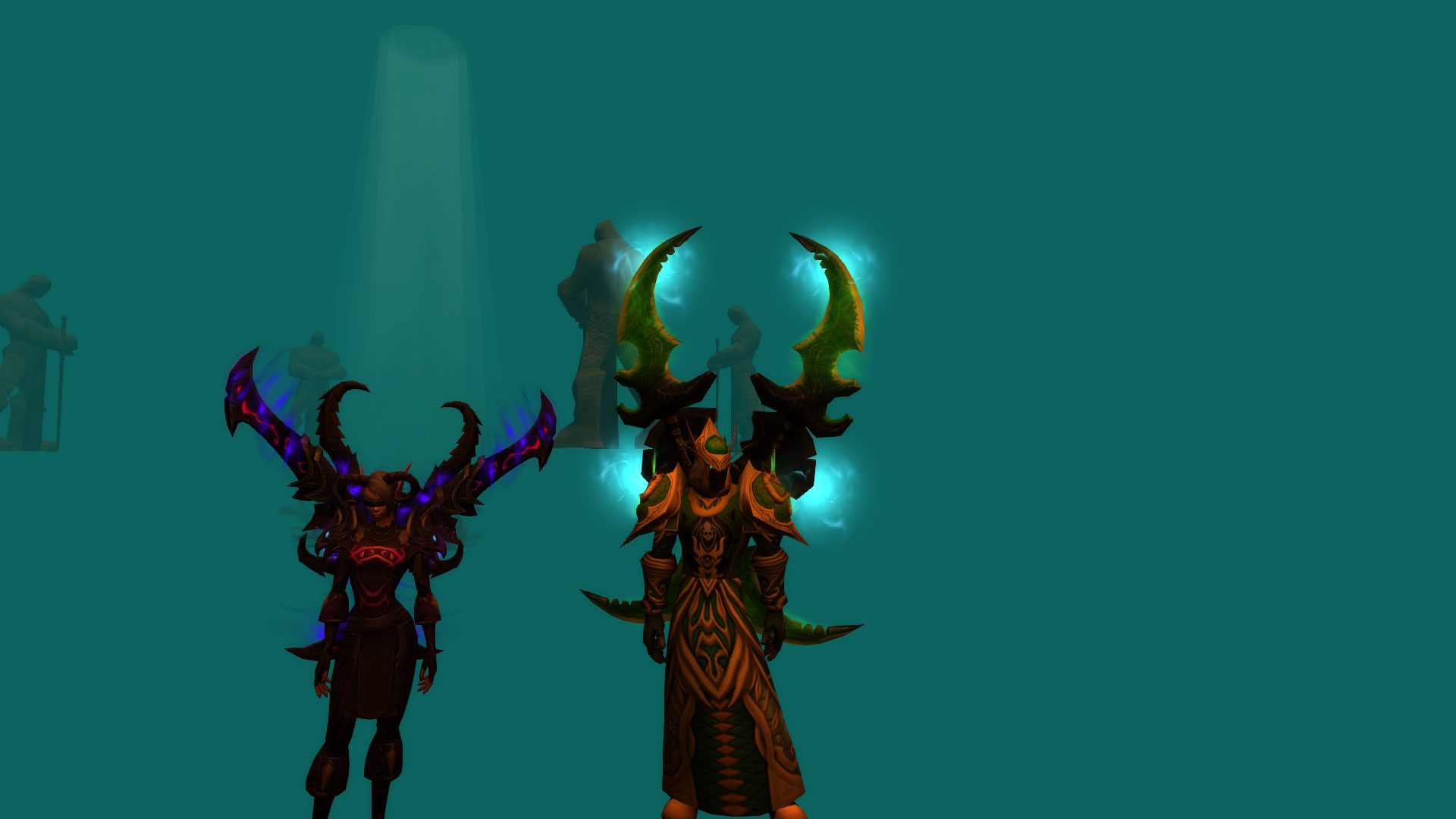 Et pour finir, un screen encore avec ce fou, avec les statues écarlates derrière !