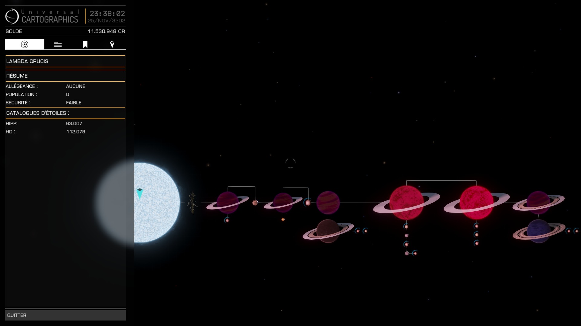 Voici la carte du sytème