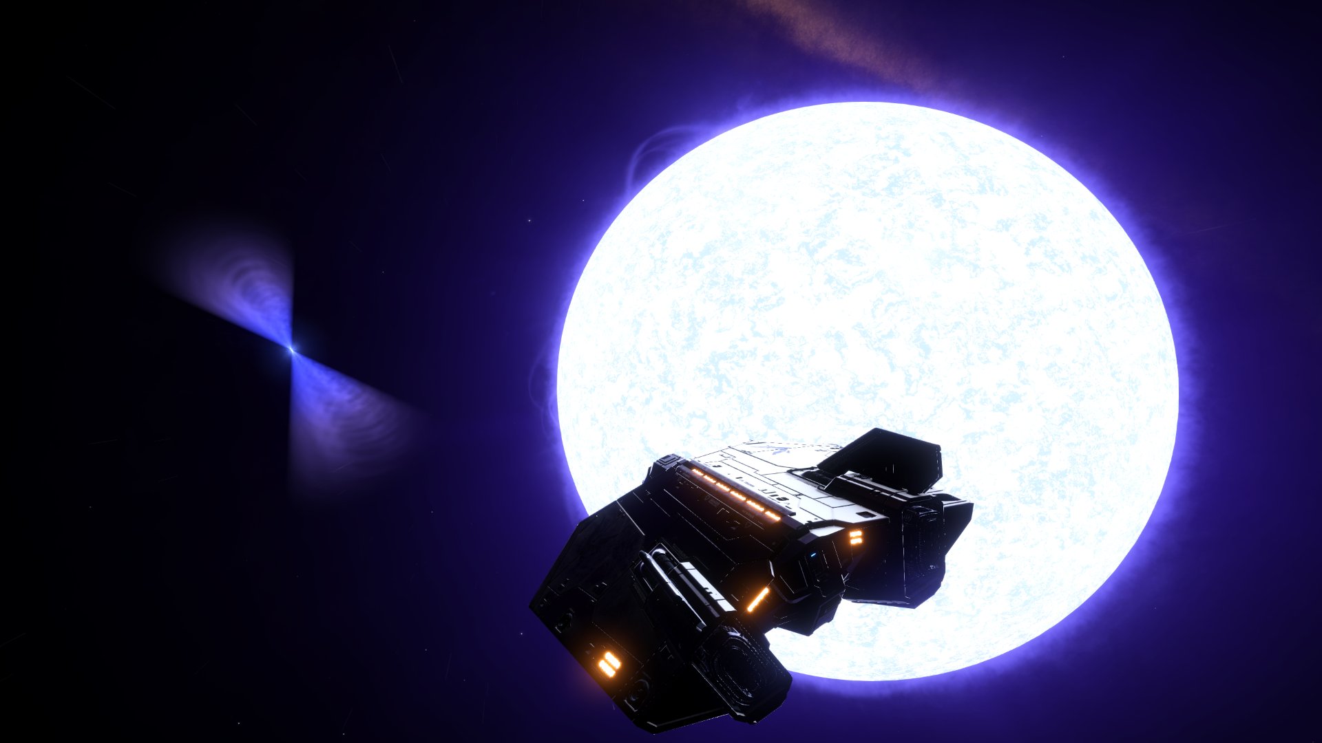 HR 6164 : L'étoile principale de type O. Une étoile à neutrons dans le fond.