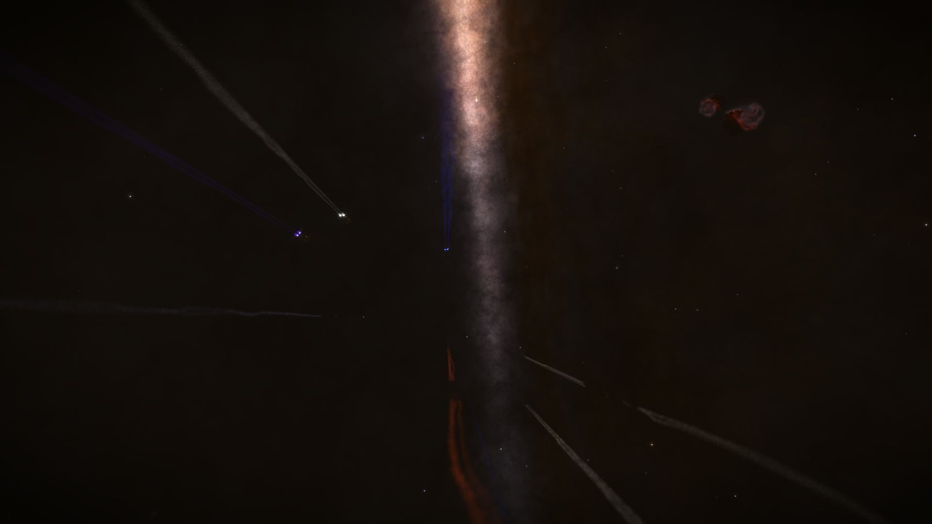 Ici, on voit les vaisseau qui ont été renvoyé dans l'espace (depuis le SRV) en même temps!<br />(On se demandait si ils allaient entrer en collision)