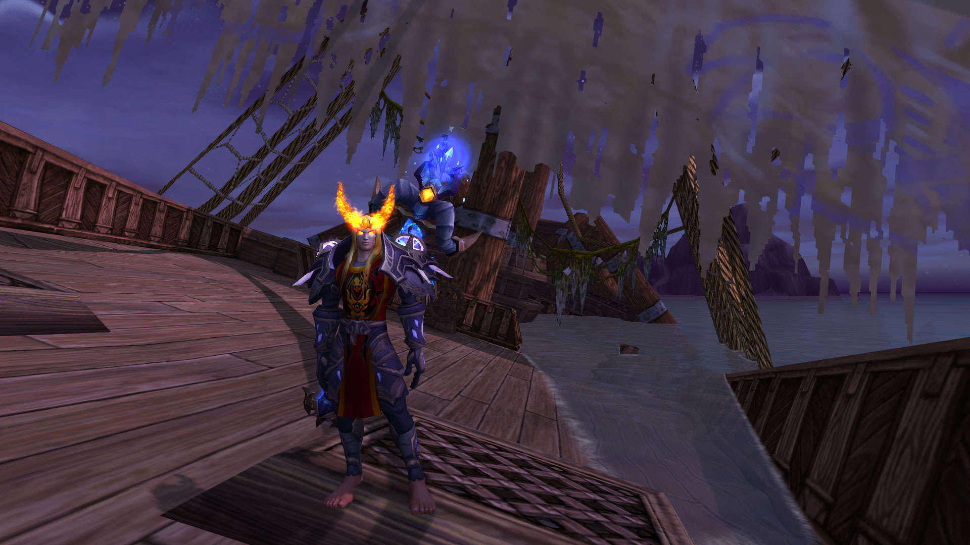 Le bateau, une flotte d'Hurlevent visiblement, il y a que les flottes d'Hurlevent qui coulent.