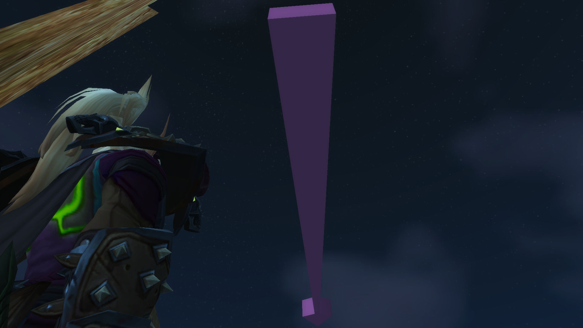 Flèche rose vue du dessous.