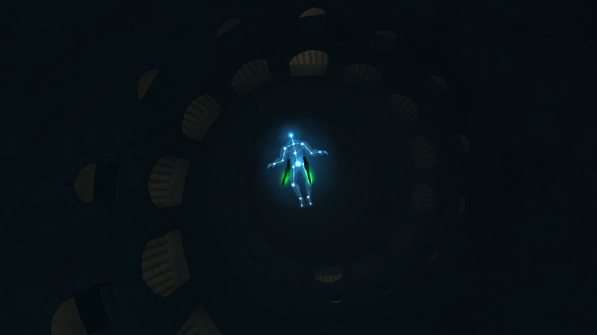 Escalier sous la salle du dernier boss Vandros.