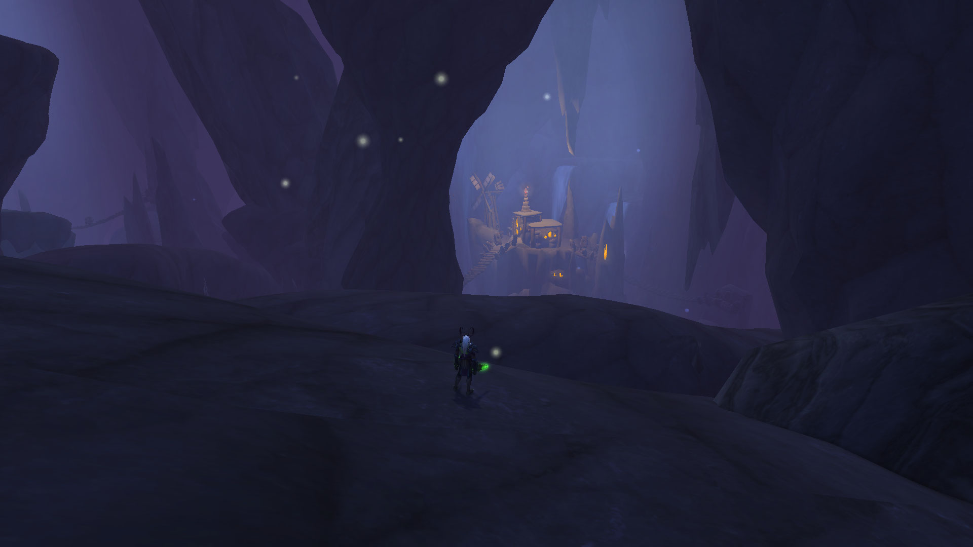 Maison non-texturée au loin.