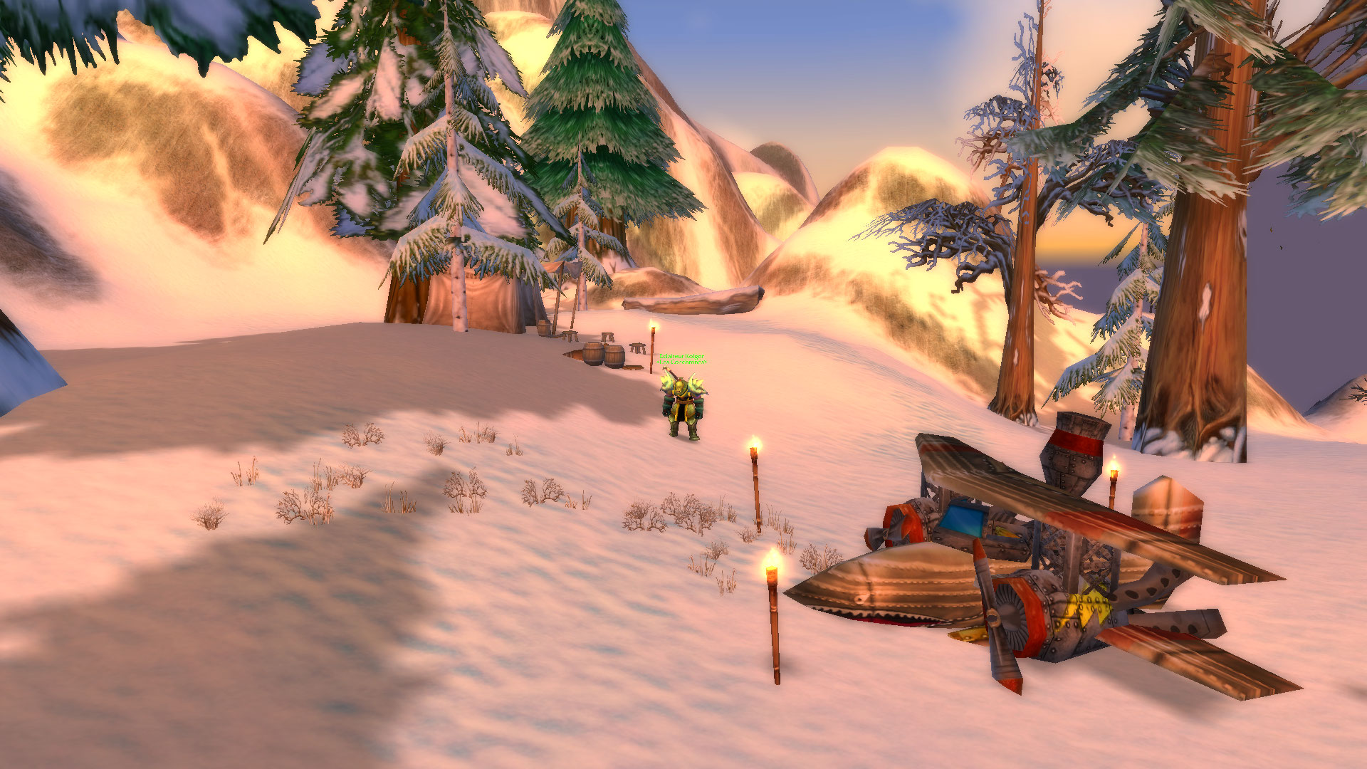 Un camp au sud de Dun Morogh (plus tard utilisé lors des events de noël il me semble)