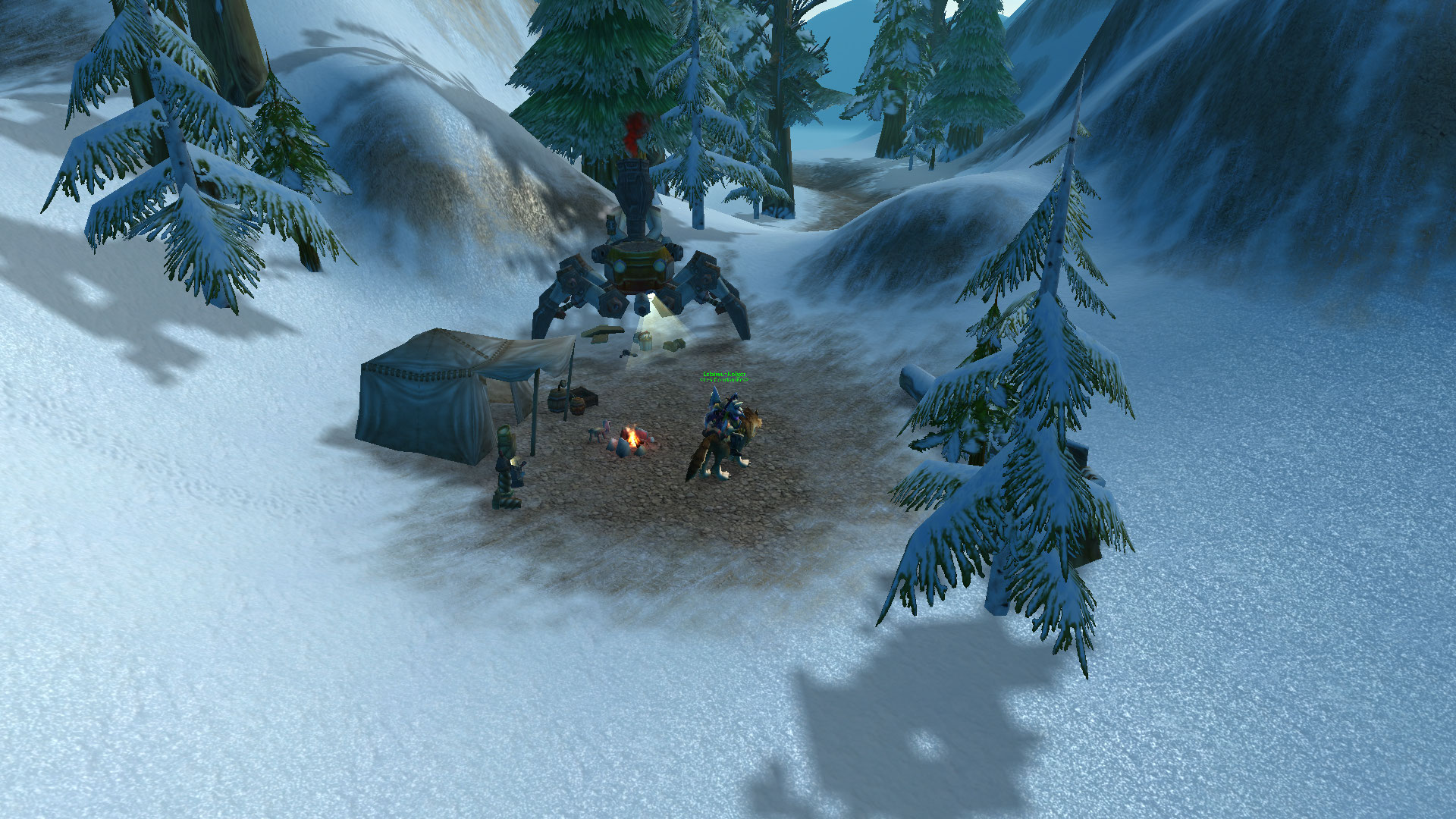 Un camp gnome juste au dessus de la zone de départ des petits êtres poilus