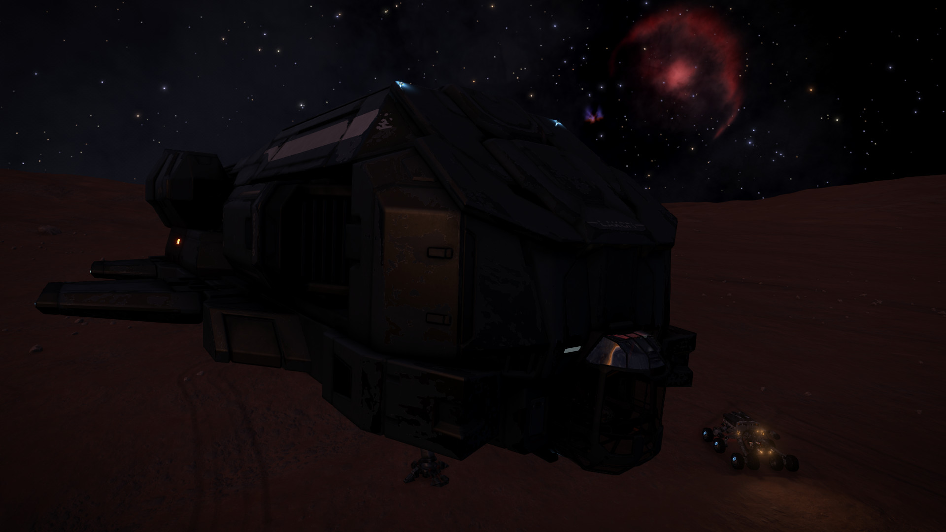 Même point de vue, autre vaisseau (un poil plus gros).<br />Oui ma peinture est naze, j'ai du utiliser l'écran de maintenance avancée XD