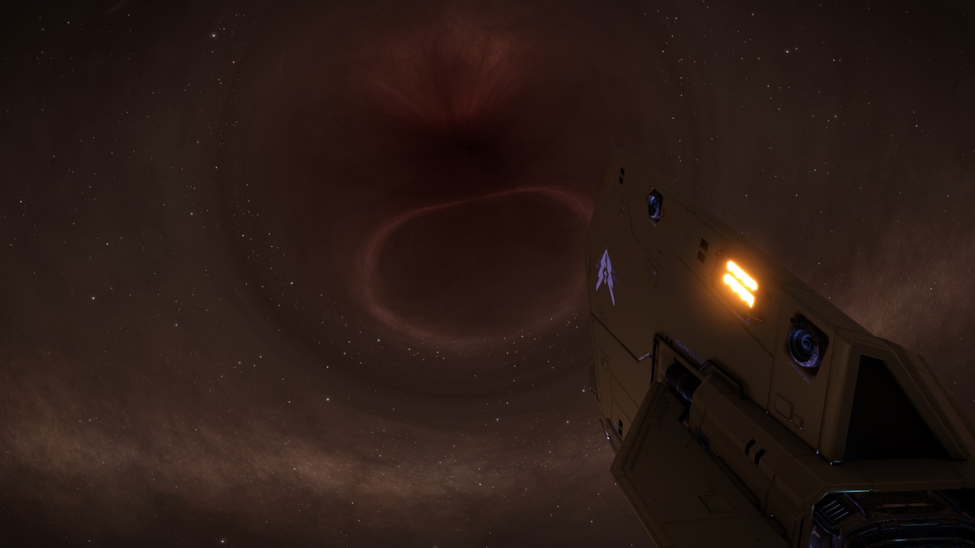 On peut voir les reflets d'une étoile violette